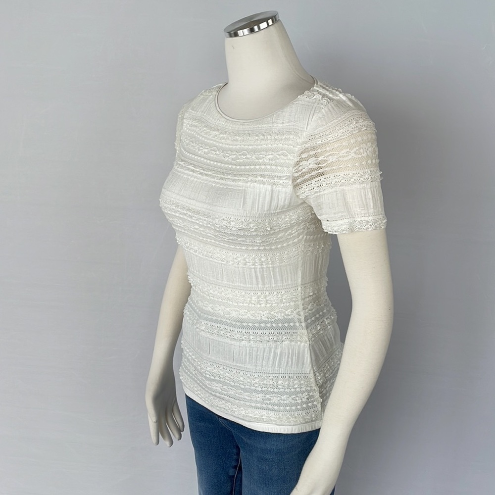 WHBM Lace Top Stretchy Ecru XX Small - Picture 6 of 15